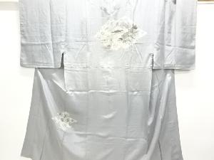 アンティーク　松皮菱に家屋風景模様単衣男物長襦袢